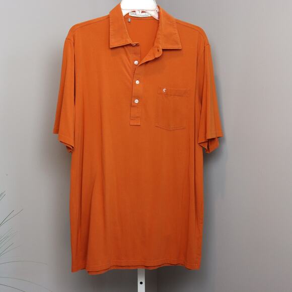 Criquet Players Shirt Burnt Orange Polo Size Large - Picture 1 of 3